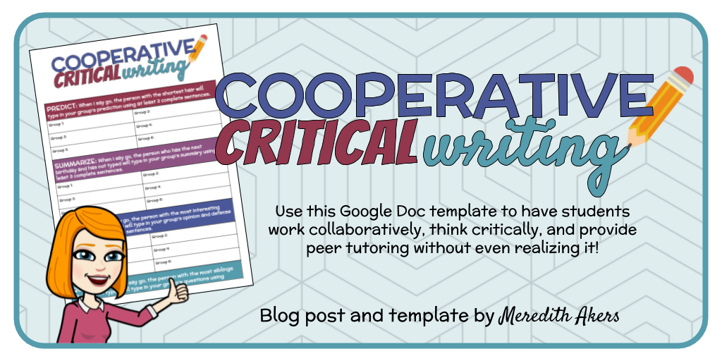 Cooperative Critical Writing Graphic